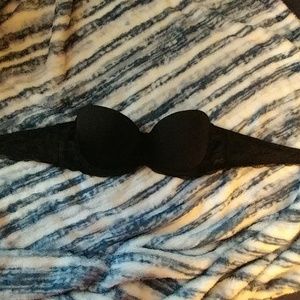 Strapless black push up bra